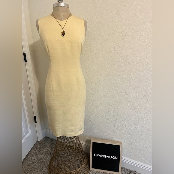 Travis Ayers Dresses & Skirts - Vintage Butter Crème Yellow Travis Ayers Petites Silk Blend Sheath Dress 12